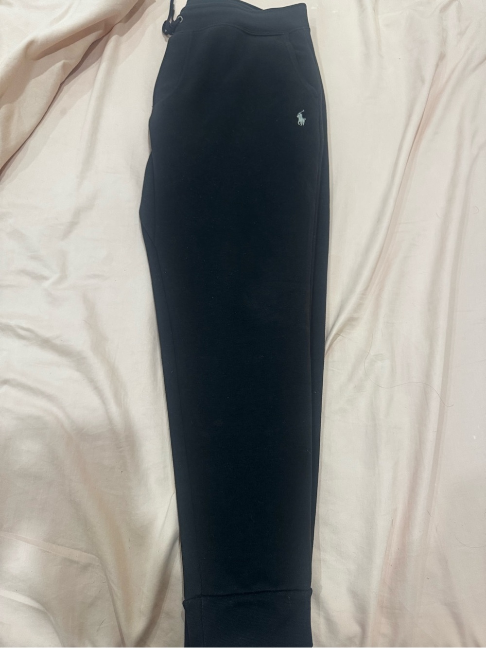 Ralph Lauren Black Sweatpants with Polo Pony Embroidery